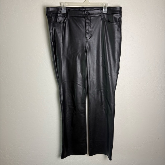 NYDJ Black Faux Leather Marilyn Straight Leg Pants Sculp-Her 
Jeans 16 - Picture 2 of 16